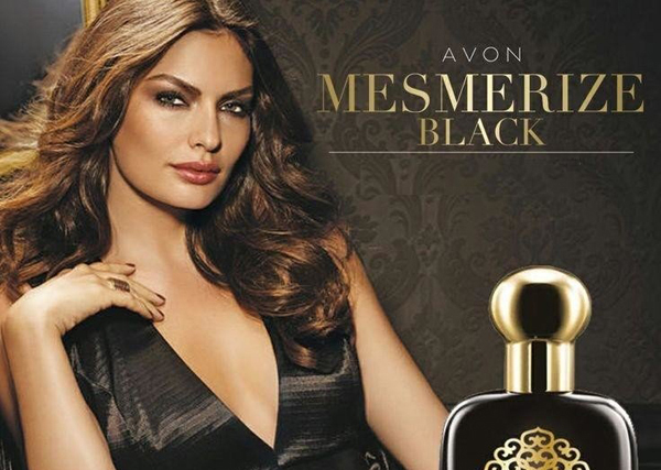 реклама женской версии аромата Mesmerize Black for Her от эйвон-1