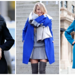 Пальто синего цвета — с чем носить, фото