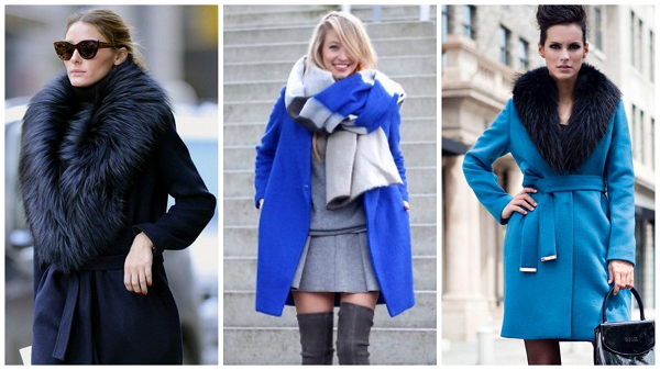 темно синее женское пальто, фото, зимнее синее пальто с мехом