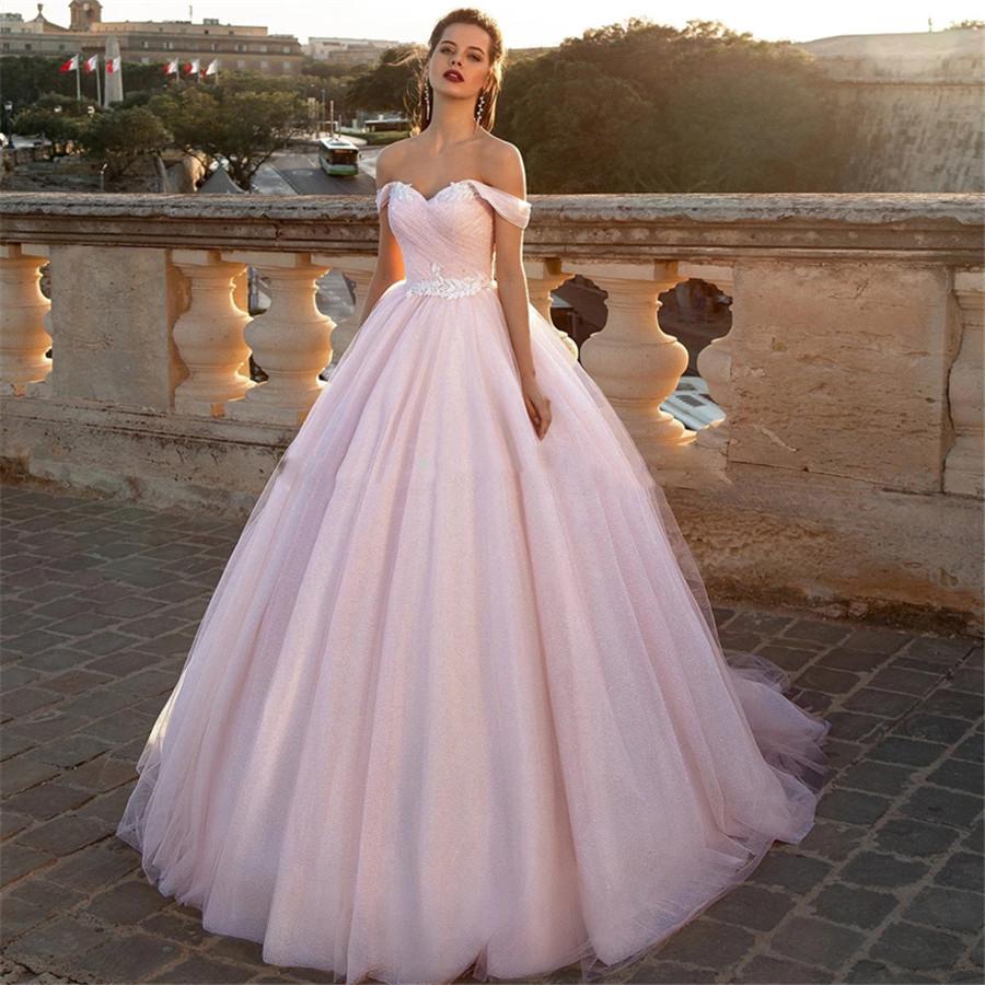 розовое свадебное платье - мода для невест 2020